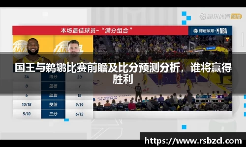 国王与鹈鹕比赛前瞻及比分预测分析，谁将赢得胜利